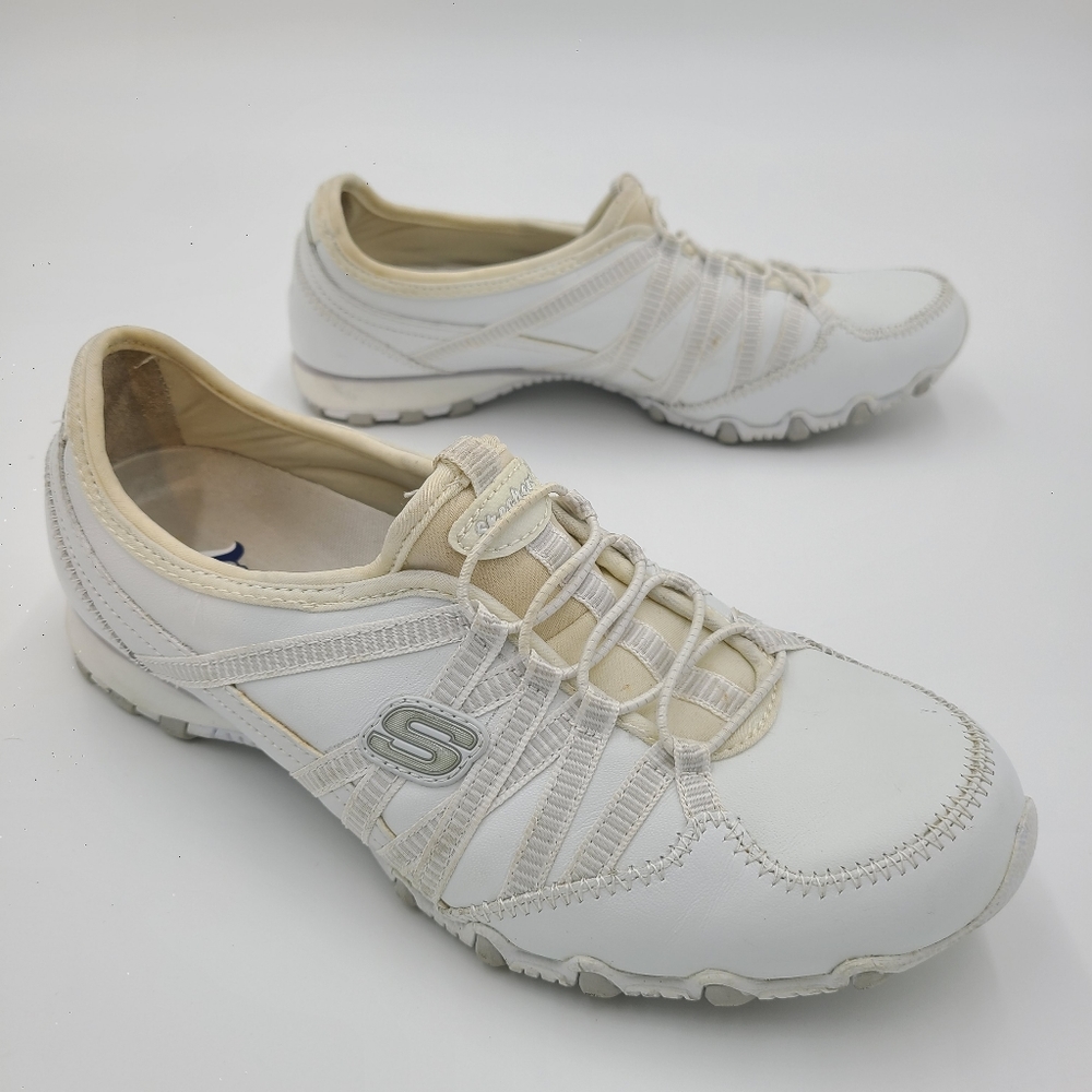 Skechers Biker 21140 - Women's Size 8.5 - White / Gray - Slip On Sneaker - Shoes